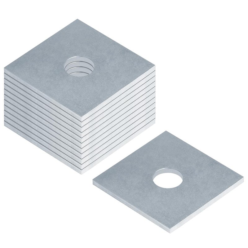 heneng 12 Pcs Square Plate Washers 1/2" (ID) x 2" x 2", Flat Washers Hardware Fastener,1/8" Thick - Image 1